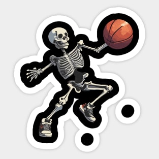 Skeleton Playing basketball - Just a Skeleton who love  basketball -DUNK Sticker